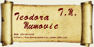 Teodora Mumović vizit kartica